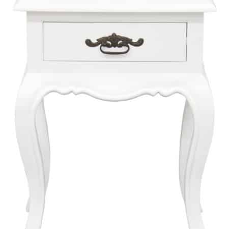 French Provincial 1 Drawer Lamp Table (White)