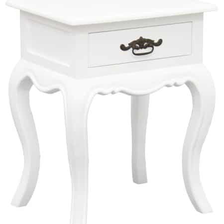 French Provincial 1 Drawer Lamp Table (White) - Image 2