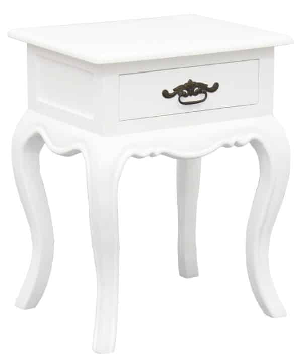 French Provincial 1 Drawer Lamp Table (White) - Image 2