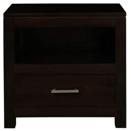 Paris 1 Drawer Solid Mahogany Timber Lamp Table (Chocolate)
