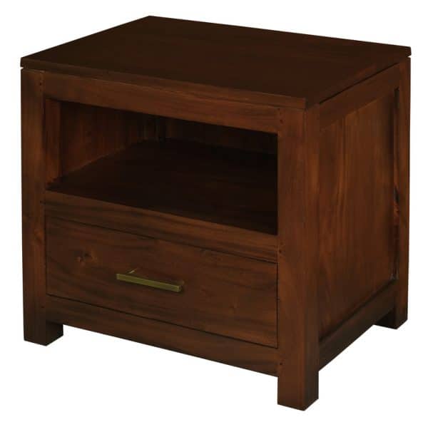 Paris 1 Drawer Solid Mahogany Timber Lamp Table (Mahogany) - Image 2