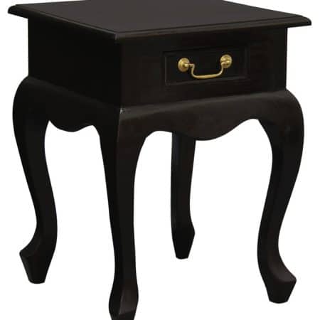Queen Anne 1 Drawer Lamp Table (Chocolate)