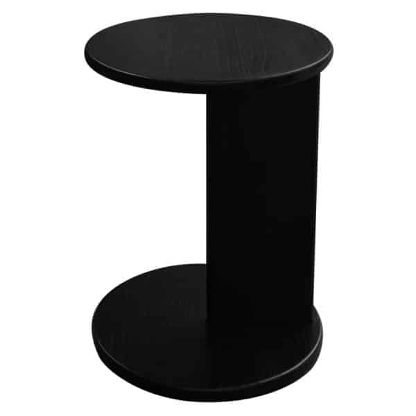 Brentwood Round Solid Timber Lamp Table (Black) - Image 2