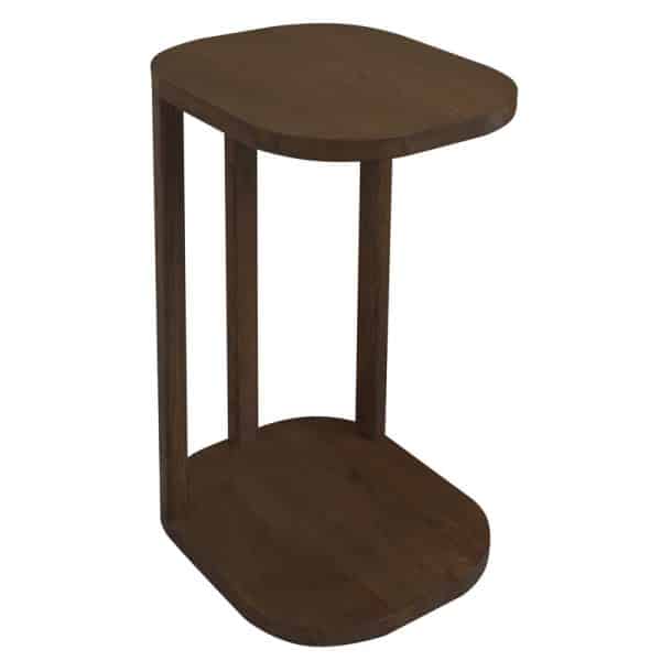 Oslo Solid Mindi Side/Laptop Table (Walnut) - Image 2