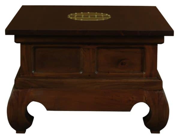 Dynasty Solid Mahogany Timber Lamp Table 60 x 60 cm (Mahogany) - Image 2