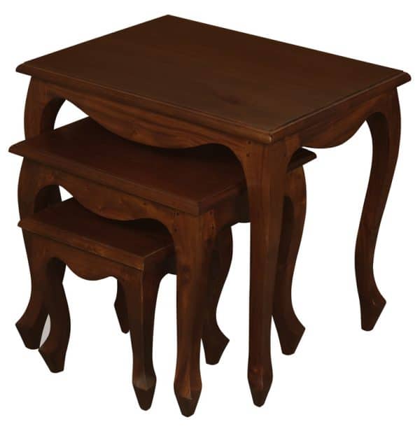 Queen Ann Nest of Table Set of 3 (Mahogany) - Image 2