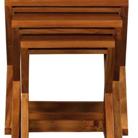 Manhattan Nest of Tables - Set of 3 (Light Pecan) - Image 2