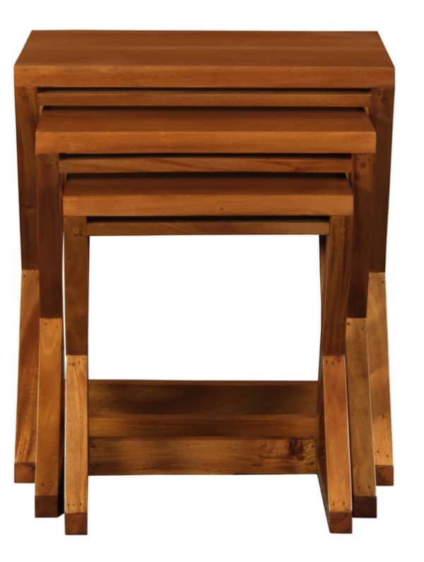 Manhattan Nest of Tables - Set of 3 (Light Pecan) - Image 2