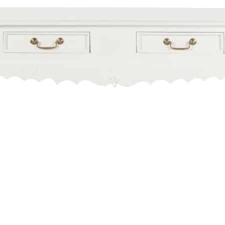 Seine 2 Drawer Carved Sofa Table (White)