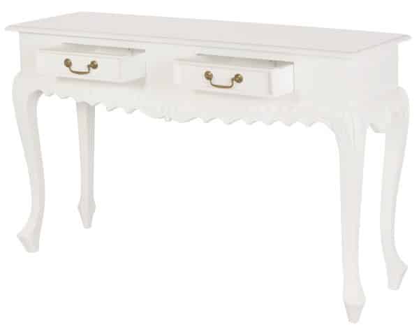Seine 2 Drawer Carved Sofa Table (White) - Image 2