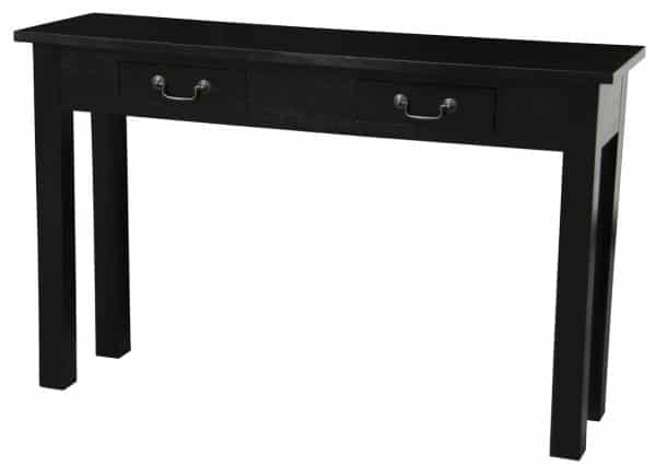 2 Drawer Straight Leg Sofa/Hall Table (Black) - Image 2
