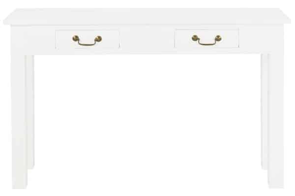 2 Drawer Straight Leg Sofa/Hall Table (White)