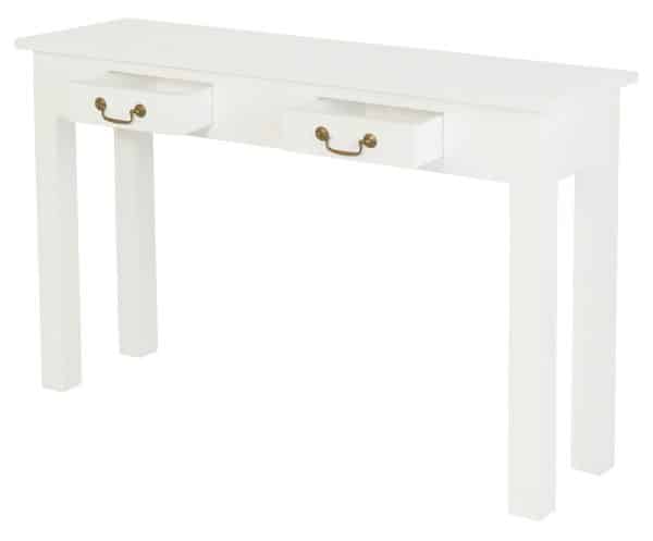 2 Drawer Straight Leg Sofa/Hall Table (White) - Image 2