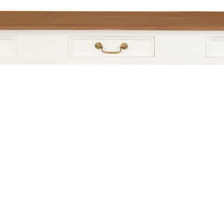 Queen Anne 3 Drawer Sofa Table - White Caramel