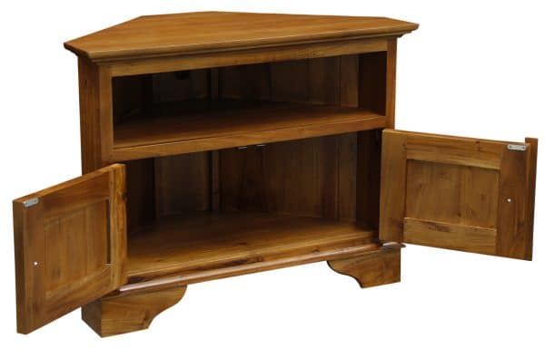 Tasmania 2 Door Corner TV Stand (Light Pecan) - Image 2