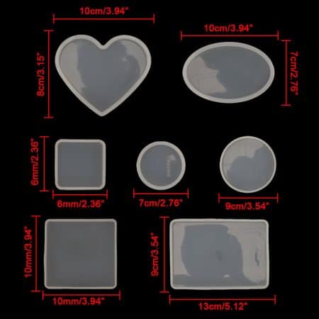 18pcs Coaster Cup Mat Mold Round Silicone Mould Kit for Craft?DIY Epoxy Resin - Image 2