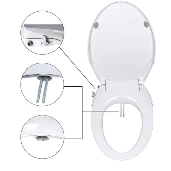 Non Electric Bidet Toilet Seat O Cover Bathroom Dual Nozzle Spray Water Wash - Image 2
