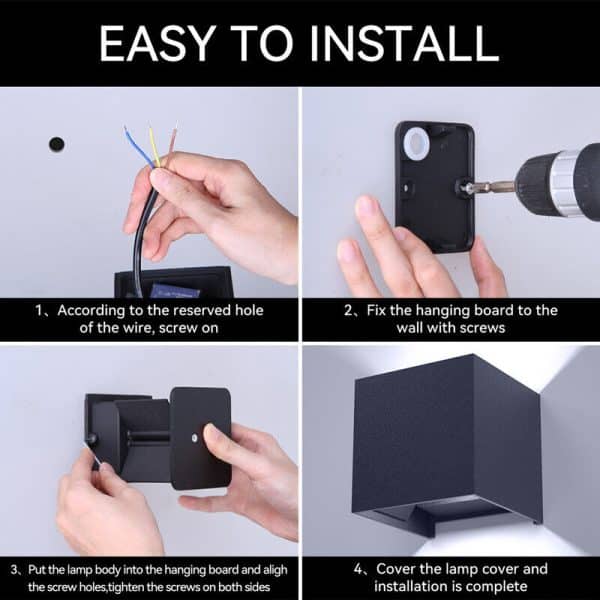 LED Wall Light Cube 12W Waterproof Outdoor Indoor Lighting Fixtures Cool - Image 2