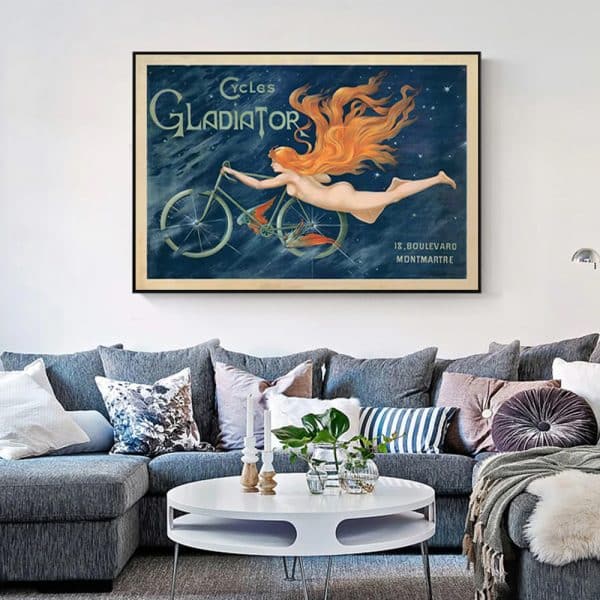Wall Art 50cmx70cm Marchio Art Cycles Gladiator Black Frame Canvas - Image 2
