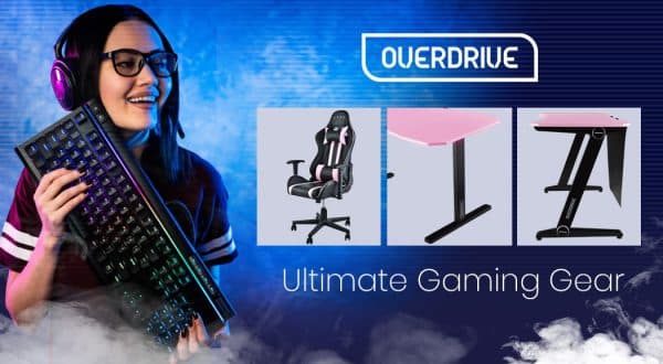 OVERDRIVE Reclining Pink Gaming Chair Office Computer Ergonomic Racing Seat - Image 2