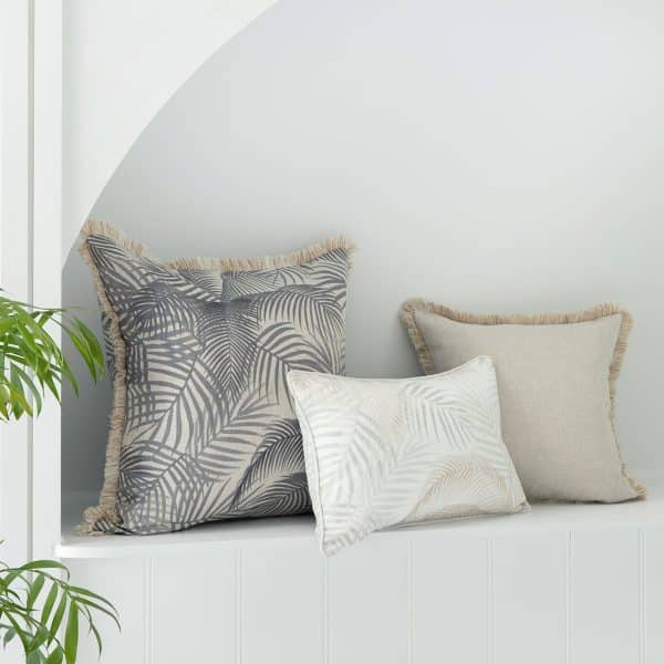 Cushion Cover-Coastal Fringe Natural-Seminyak Smoke-60cm x 60cm - Image 2