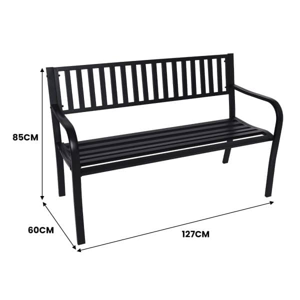 Wallaroo Steel Outdoor Garden Bench - Modern - Image 2