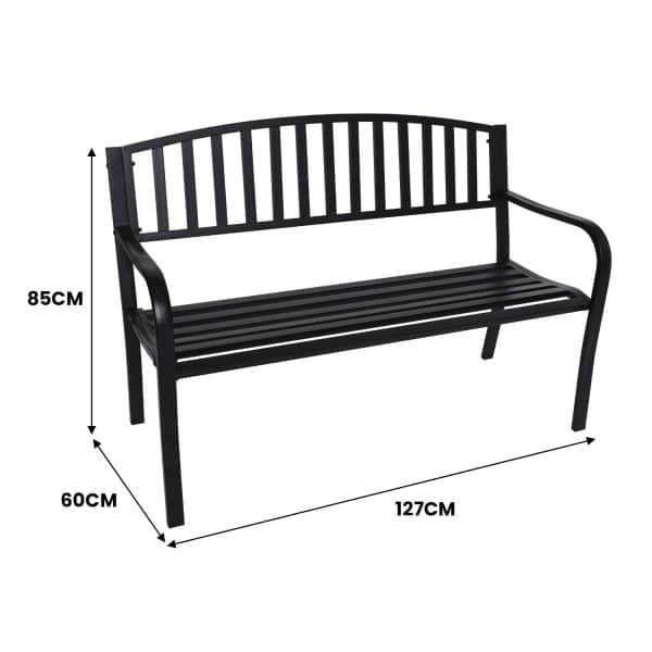 Wallaroo Steel Outdoor Garden Bench - Classic - Image 2