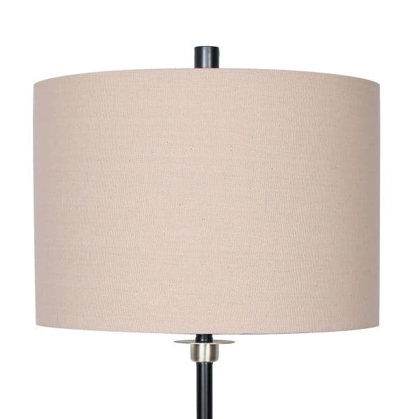 Sarantino Metal Table Lamp with Linen Drum Shade - Image 2