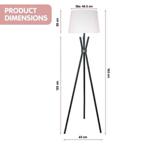 Sarantino Tripod Floor Lamp in Metal and Antique Brass - Image 2