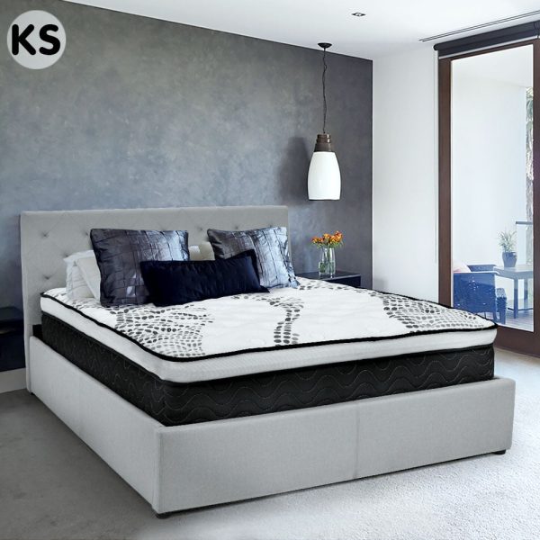 Laura Hill King Single Mattress Bed Size Euro Top 5 Zone Spring Foam 32cm - Image 2