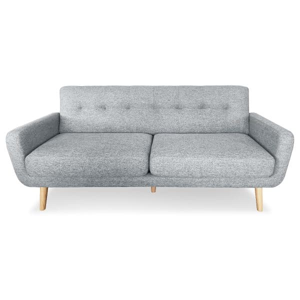Sarantino 6-Seater Linen Sofa Set Couch Futon - Light Grey - Image 2