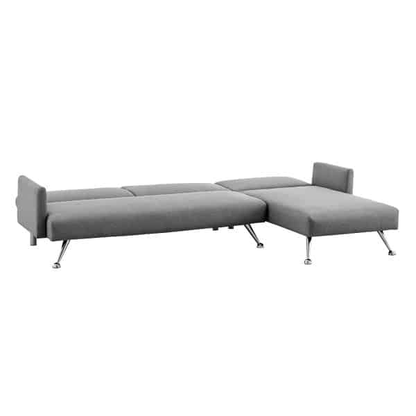Sarantino Mia 3-Seater Corner Sofa Bed Chaise and Pillows Dark Grey - Image 2