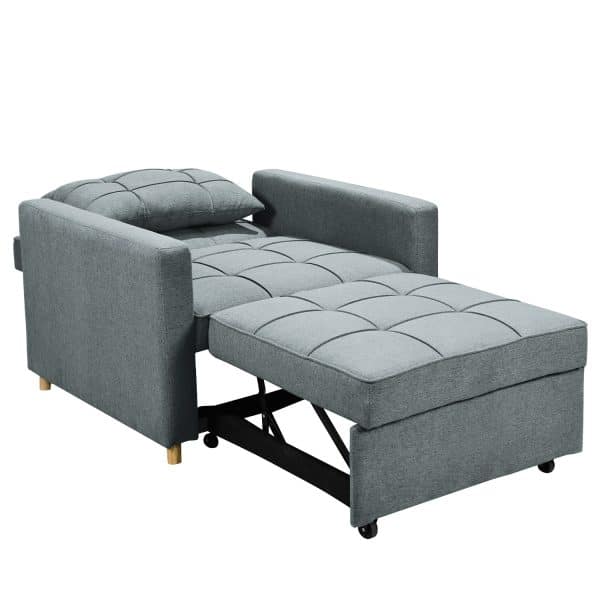 Sarantino Suri 3-in-1 Convertible Sofa Chair Bed -  Airforce Blue - Image 2