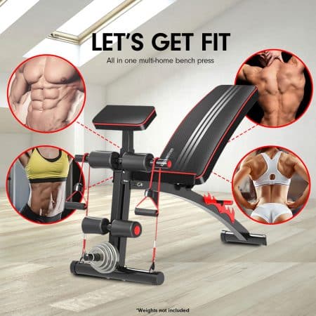 Powertrain Adjustable FID Home Gym Bench with Preacher Curl Pad - Image 2