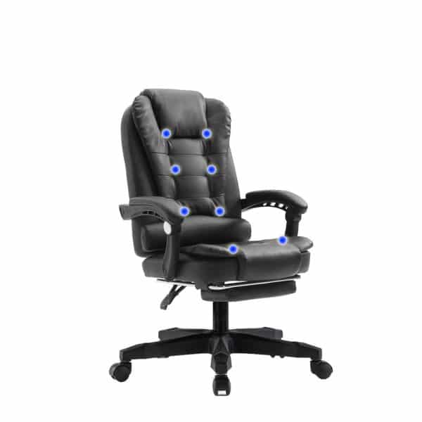 8 Point Massage Chair Executive Office Computer Seat Footrest Recliner Pu Leather Pink - Image 2