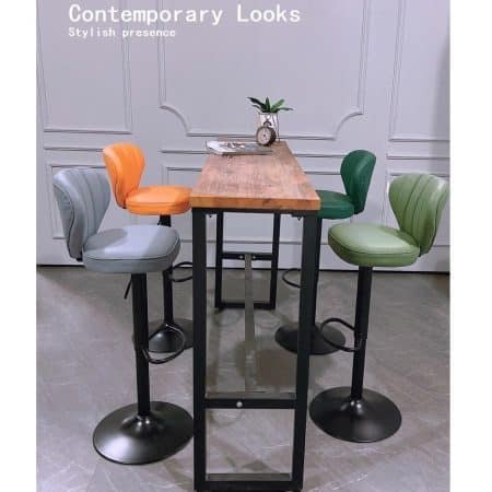 Bar Stools Kitchen Bar Stool Leather Barstools Swivel Gas Lift Counter Chairs x2 BS8405 Brown - Image 2