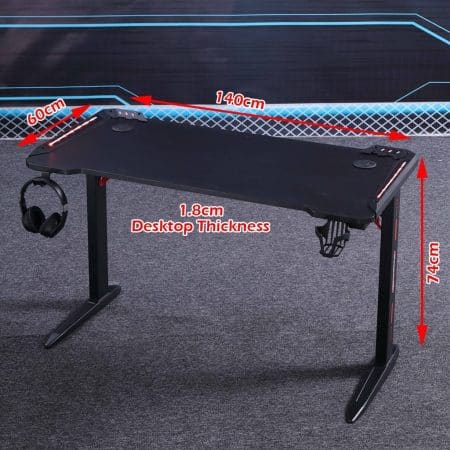 D2105 140cm Gaming Desk Desktop PC Computer Desks Desktop Racing Table Office Laptop Home AU - Image 2