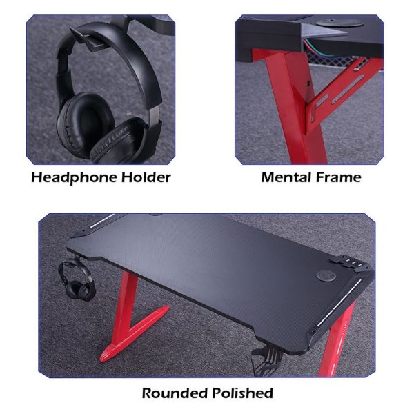 120cm RGB Gaming Desk Desktop PC Computer Desks Desktop Racing Table Office Laptop Home AU - Image 2