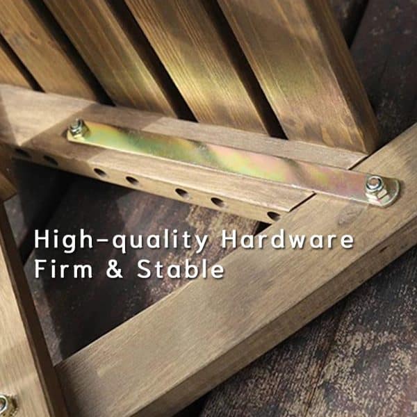 3 Piece SquareTable-Set Folding Bistro Set Solid Fir Wood Table Chair Set Garden Outdoor Lounge - Image 2