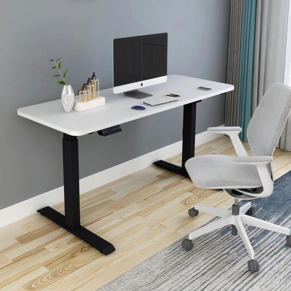 120cm Standing Desk Height Adjustable Sit Black Stand Motorised Black Single Motor Frame Black Top - Image 2