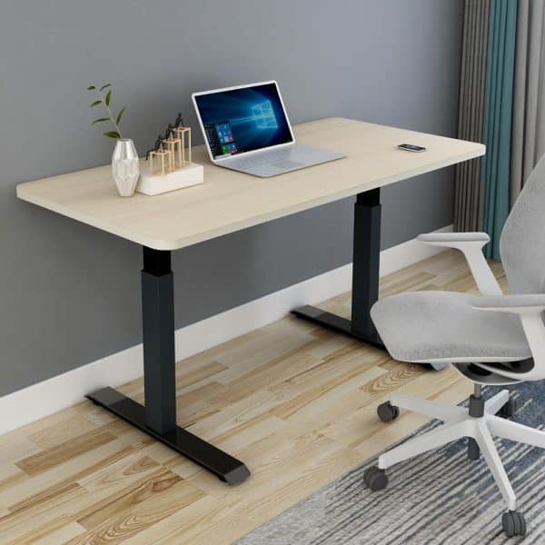 120cm Standing Desk Height Adjustable Sit Grey Stand Motorised Single Motor Frame Black - Image 2