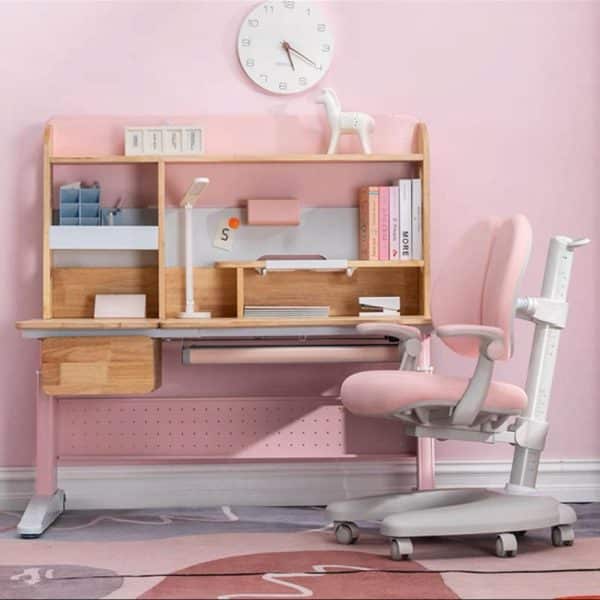 Solid Rubber Wood Height Adjustable Children Kids Ergonomic Blue  Study Desk Chair Set  120cm AU - Image 2