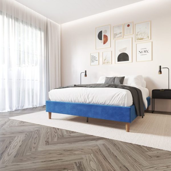 Velvet Blue Bed Frame – Queen - Image 2