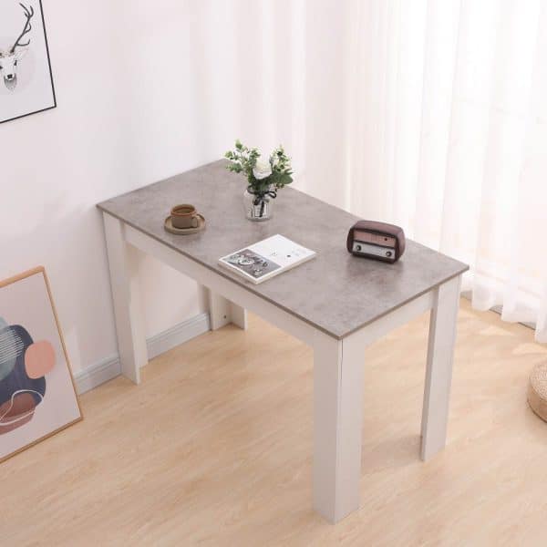 Dining Table Rectangular Wooden 120M-Grey&White - Image 2