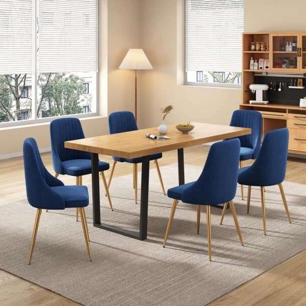 Dinero: Navy Velvet&Natural Table Set - Image 2