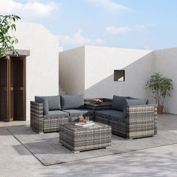 6PCS Outdoor Modular Lounge Sofa Coogee-Grey - Image 2