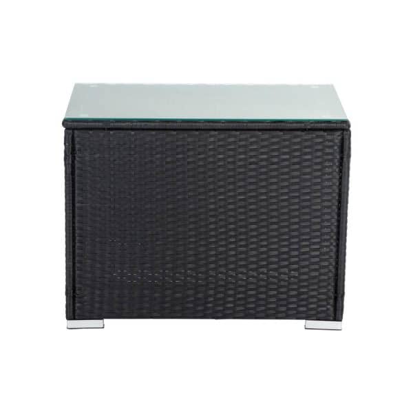 Black Wicker End Table - Image 2