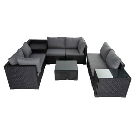 Modular Outdoor Lounge Set-9pcs Sofa, Armchairs and Coffee Table - Image 2