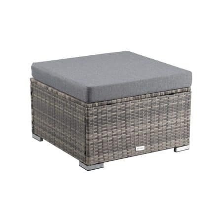 Outdoor wicker ottoman in Grey - Image 2
