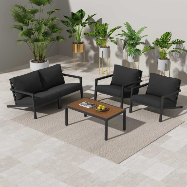 Aidan Garden Furniture Set in Slate Grey — 5 pieces - Image 2